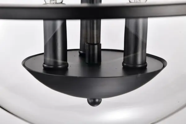 Amado 3-Light Semi-Flush Mount in Matte Black with Clear Glass - Image 13