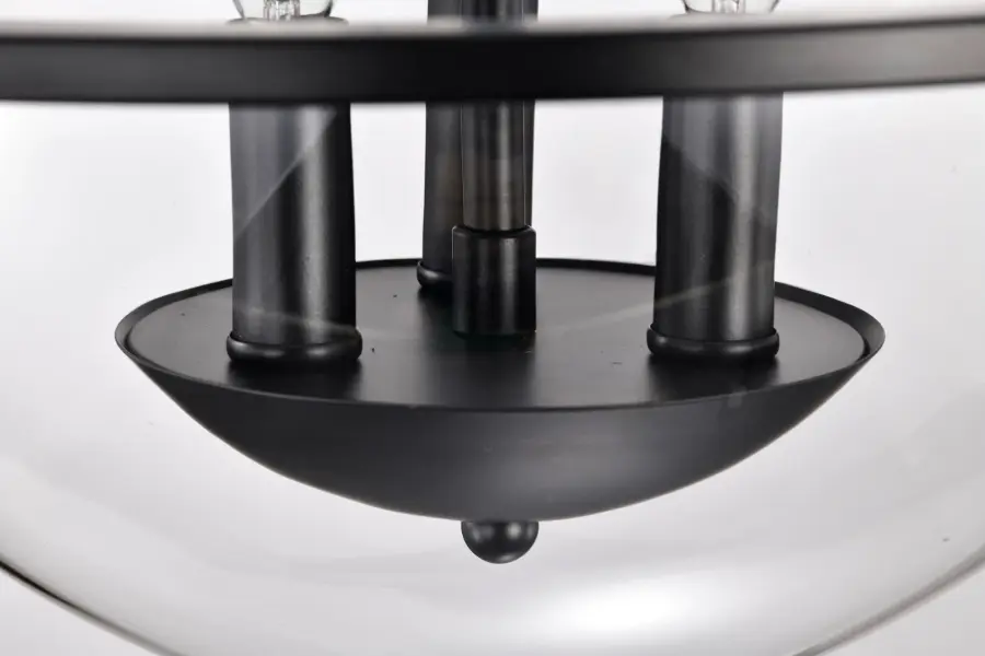 Amado 3-Light Semi-Flush Mount in Matte Black with Clear Glass - Image 13