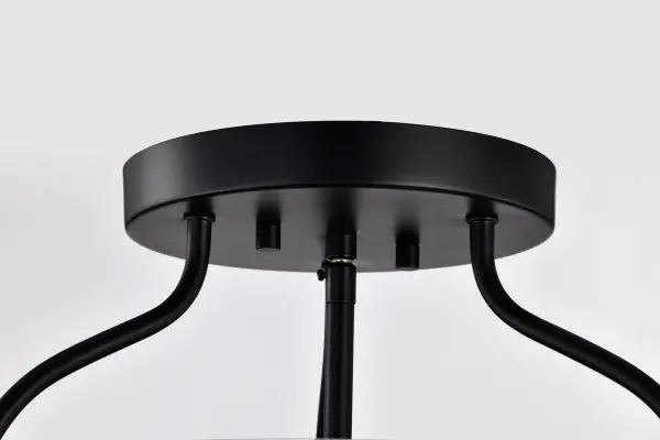 Amado 3-Light Semi-Flush Mount in Matte Black with Clear Glass - Image 7