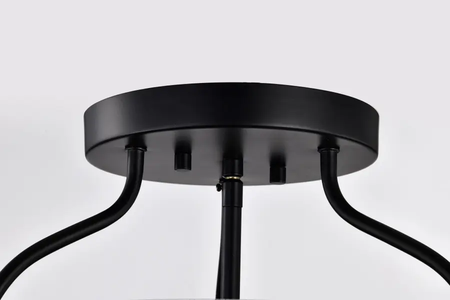Amado 3-Light Semi-Flush Mount in Matte Black with Clear Glass - Image 7
