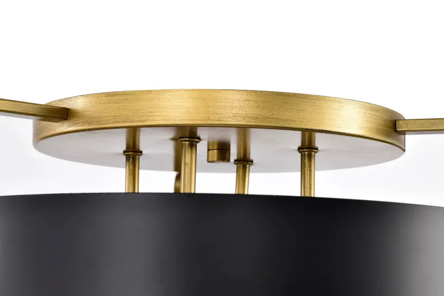 Altos 4-Light Semi-Flush Mount in Matte Black and Natural Brass - Image 11