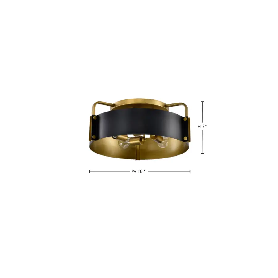 Altos 4-Light Semi-Flush Mount in Matte Black and Natural Brass - Image 14