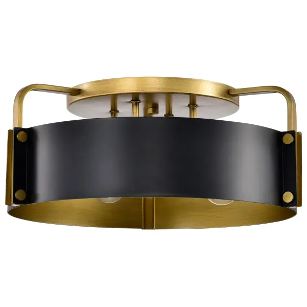 Altos 4-Light Semi-Flush Mount in Matte Black and Natural Brass - Image 6