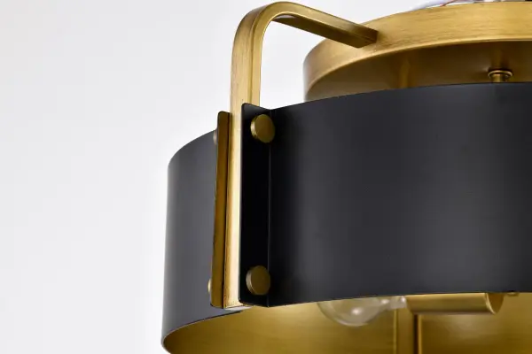 Altos 4-Light Semi-Flush Mount in Matte Black and Natural Brass - Image 7