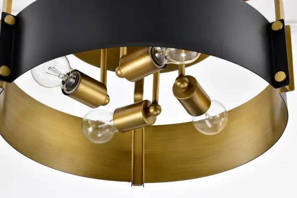 Altos 4-Light Semi-Flush Mount in Matte Black and Natural Brass - Image 8