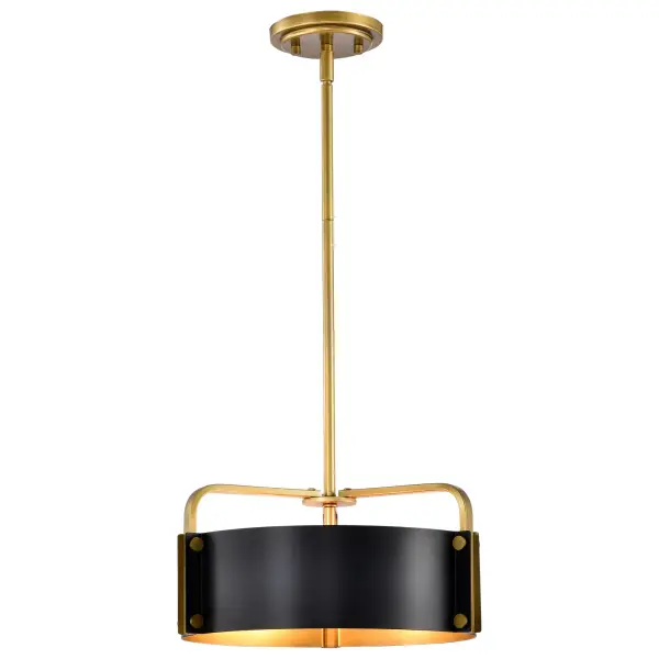 Altos 3-Light Small Pendant in Matte Black and Natural Brass - Image 3
