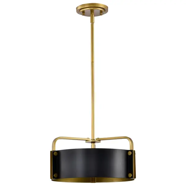 Altos 3-Light Small Pendant in Matte Black and Natural Brass - Image 4