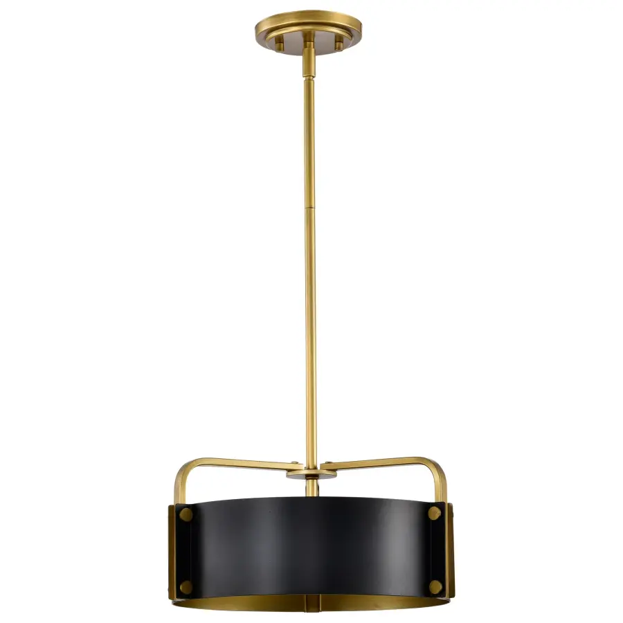 Altos 3-Light Small Pendant in Matte Black and Natural Brass - Image 4