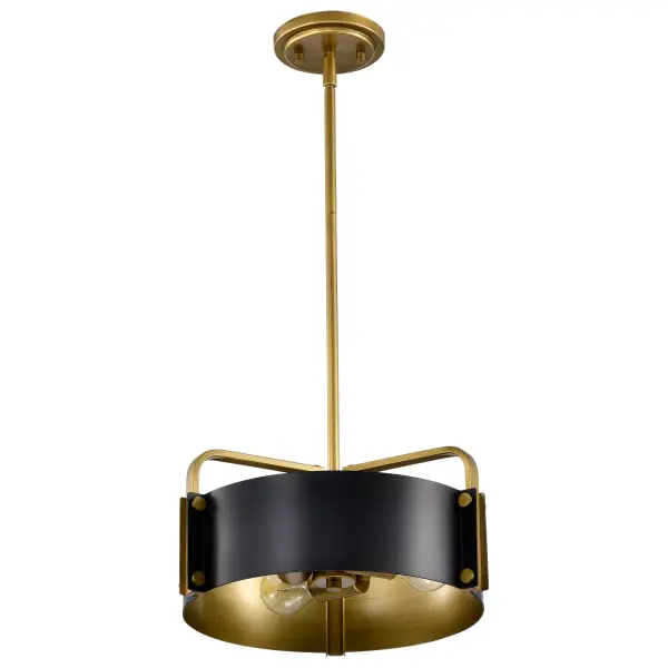 Altos 3-Light Small Pendant in Matte Black and Natural Brass - Image 5