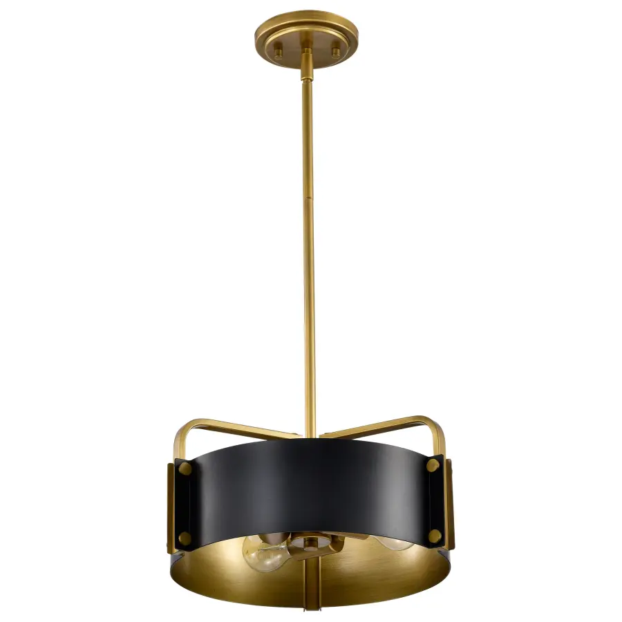 Altos 3-Light Small Pendant in Matte Black and Natural Brass - Image 5