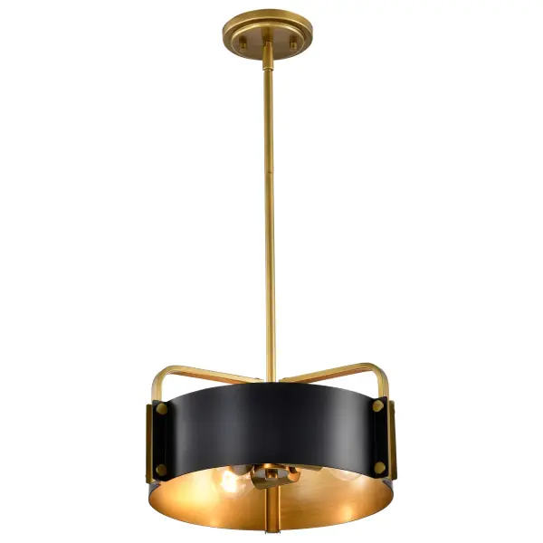 Altos 3-Light Small Pendant in Matte Black and Natural Brass - Image 6