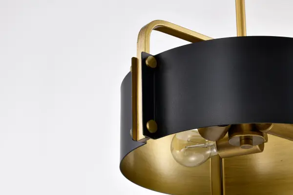 Altos 3-Light Small Pendant in Matte Black and Natural Brass - Image 7