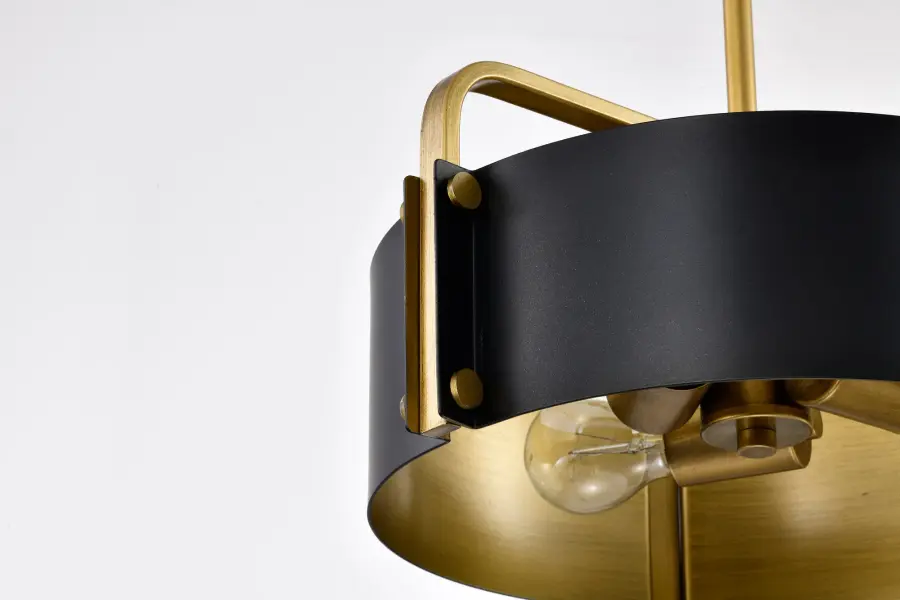 Altos 3-Light Small Pendant in Matte Black and Natural Brass - Image 7