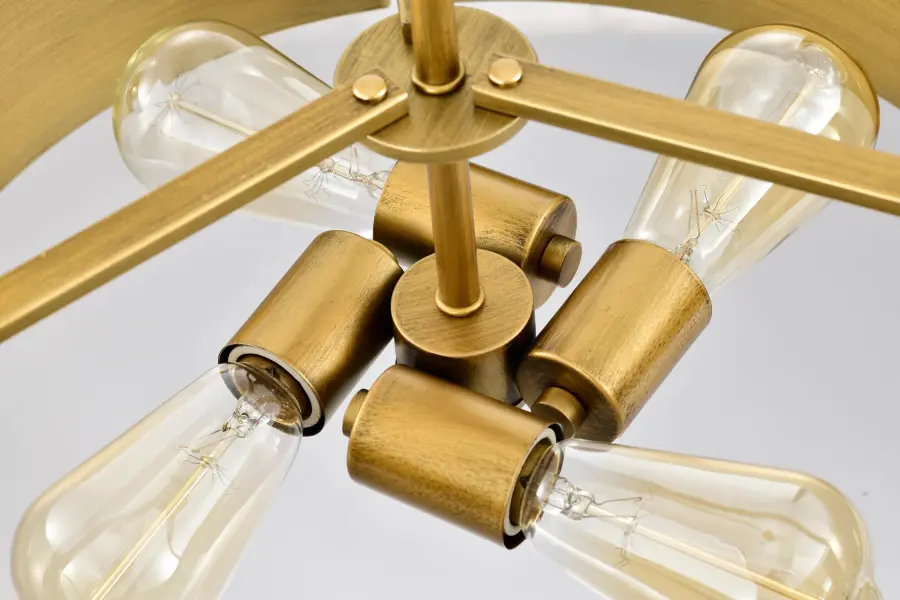 Altos 4-Light Medium Pendant in Matte Black and Natural Brass - Image 12