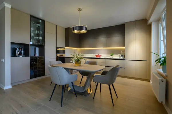 Altos 4-Light Medium Pendant in Matte Black and Natural Brass - Image 13