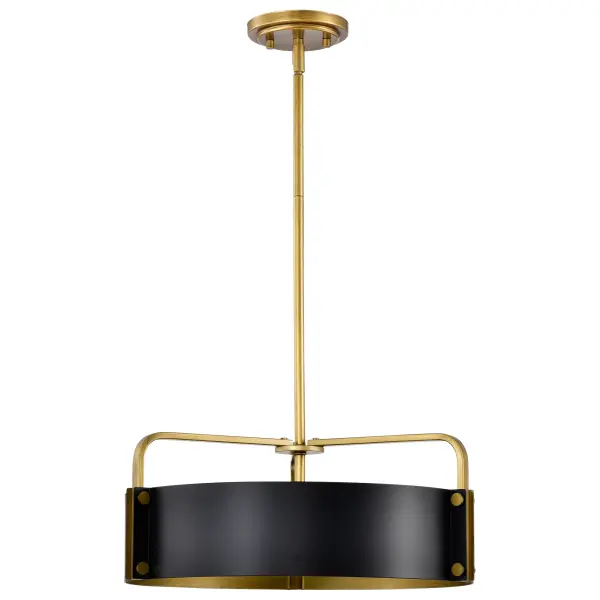 Altos 4-Light Medium Pendant in Matte Black and Natural Brass - Image 3
