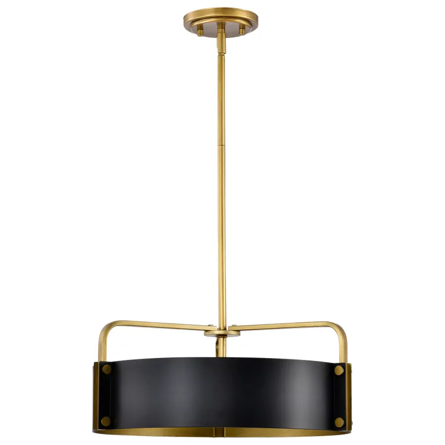 Altos 4-Light Medium Pendant in Matte Black and Natural Brass - Image 3