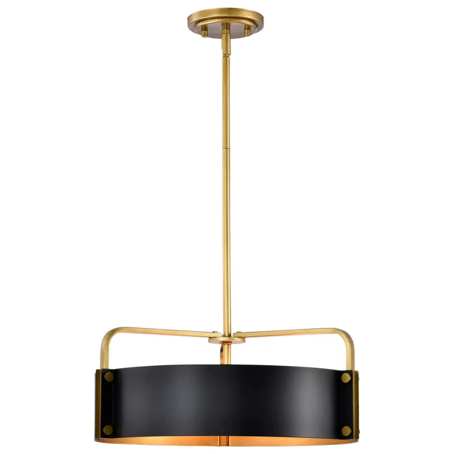 Altos 4-Light Medium Pendant in Matte Black and Natural Brass - Image 4