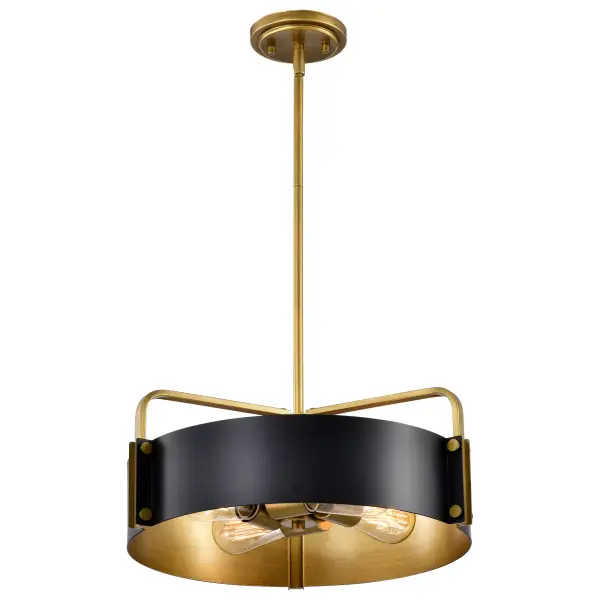 Altos 4-Light Medium Pendant in Matte Black and Natural Brass - Image 5