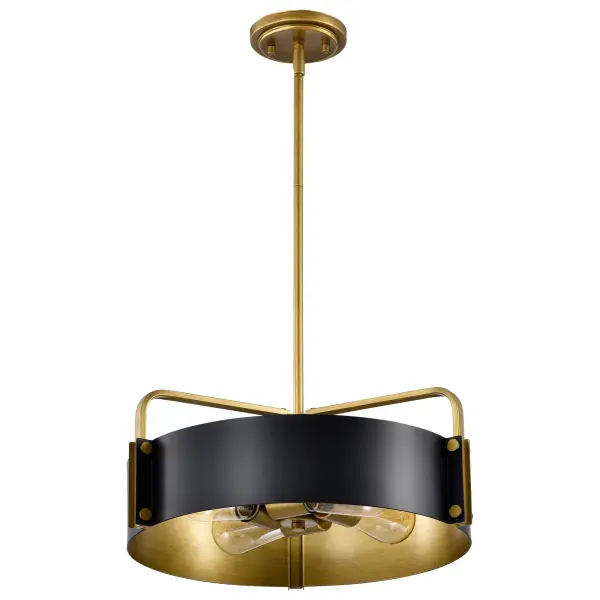 Altos 4-Light Medium Pendant in Matte Black and Natural Brass - Image 6