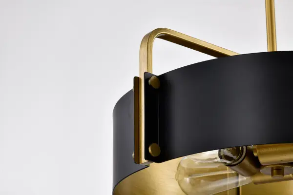 Altos 4-Light Medium Pendant in Matte Black and Natural Brass - Image 7