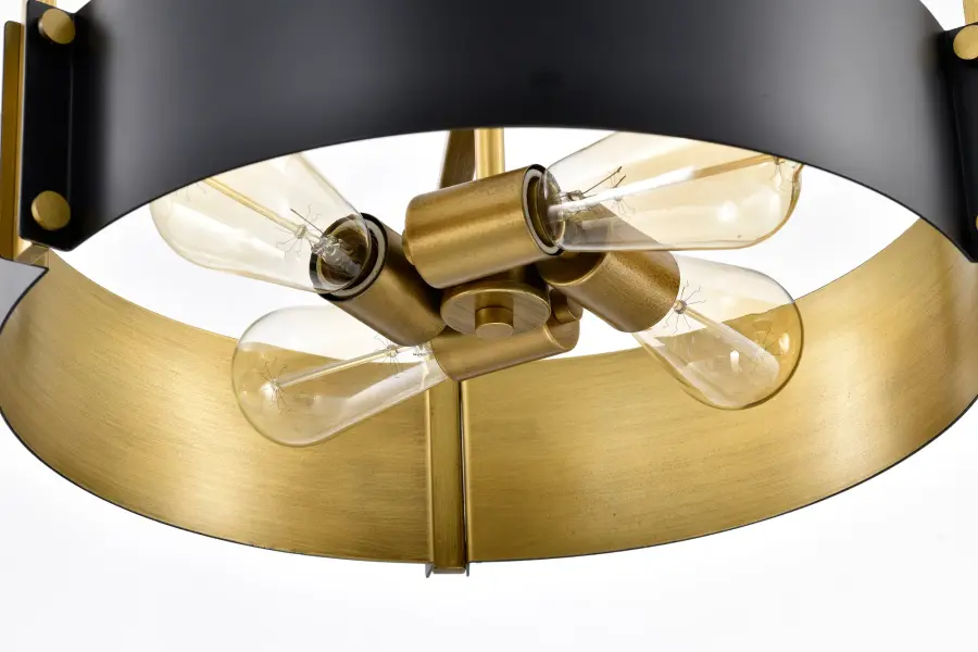 Altos 4-Light Medium Pendant in Matte Black and Natural Brass - Image 9