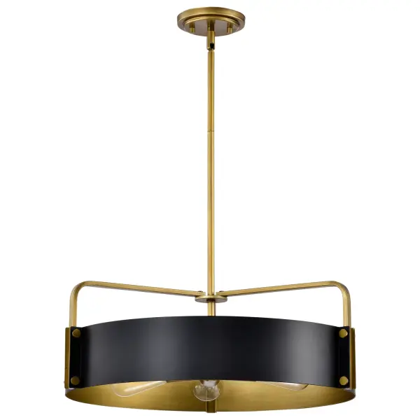 Altos 5-Light Large Pendant in Matte Black and Natural Brass - Image 1