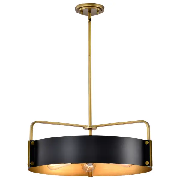 Altos 5-Light Large Pendant in Matte Black and Natural Brass - Image 2