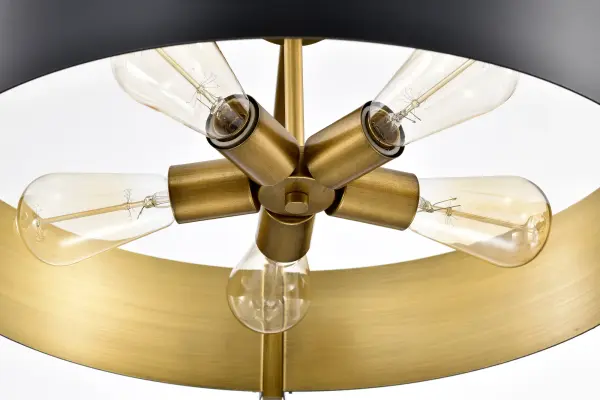 Altos 5-Light Large Pendant in Matte Black and Natural Brass - Image 11