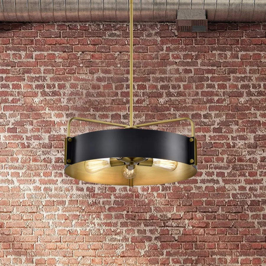 Altos 5-Light Large Pendant in Matte Black and Natural Brass - Image 13