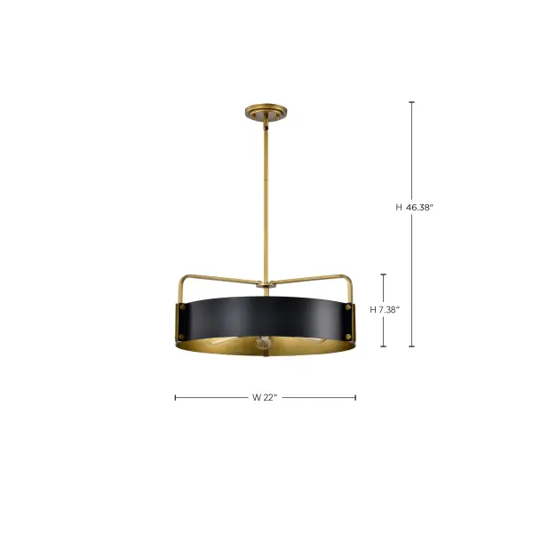 Altos 5-Light Large Pendant in Matte Black and Natural Brass - Image 14