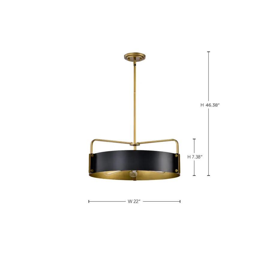 Altos 5-Light Large Pendant in Matte Black and Natural Brass - Image 14