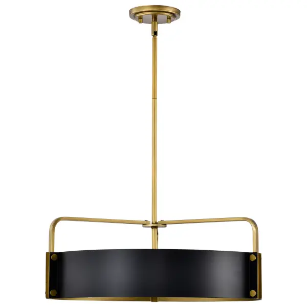 Altos 5-Light Large Pendant in Matte Black and Natural Brass - Image 3