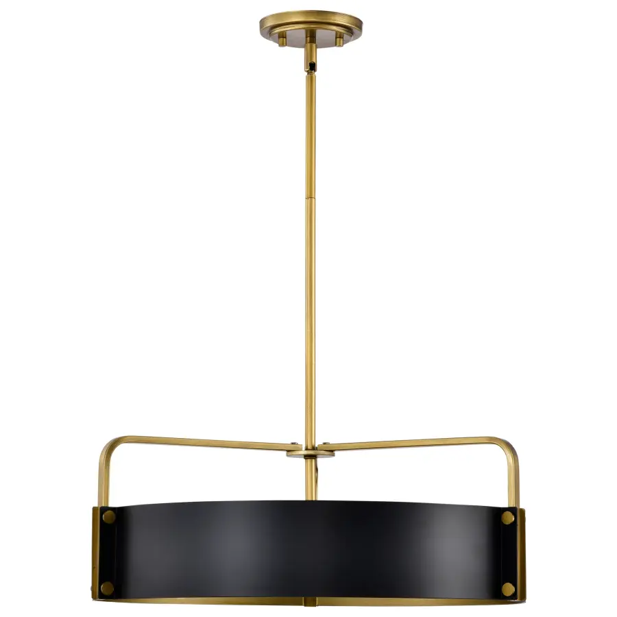 Altos 5-Light Large Pendant in Matte Black and Natural Brass - Image 3