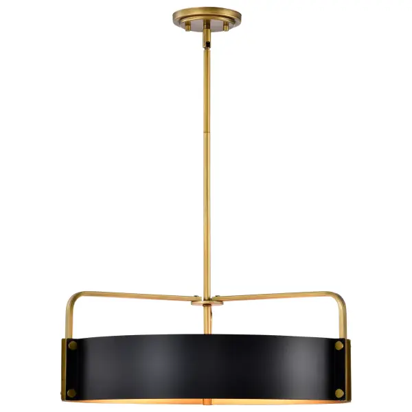 Altos 5-Light Large Pendant in Matte Black and Natural Brass - Image 4
