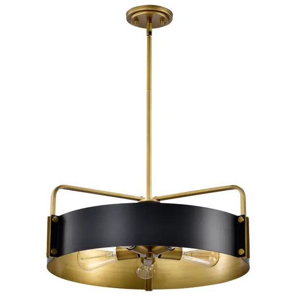 Altos 5-Light Large Pendant in Matte Black and Natural Brass - Image 5
