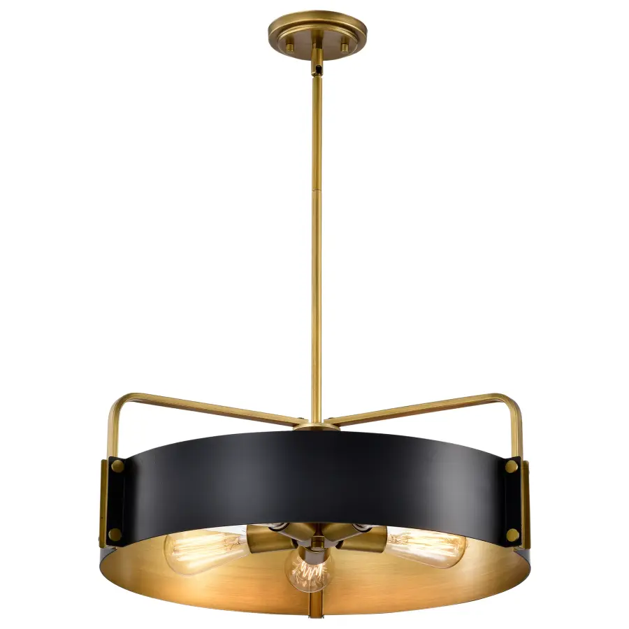 Altos 5-Light Large Pendant in Matte Black and Natural Brass - Image 6