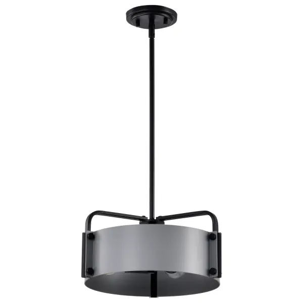 Altos 3-Light Small Pendant in Gray and Matte Black - Image 1