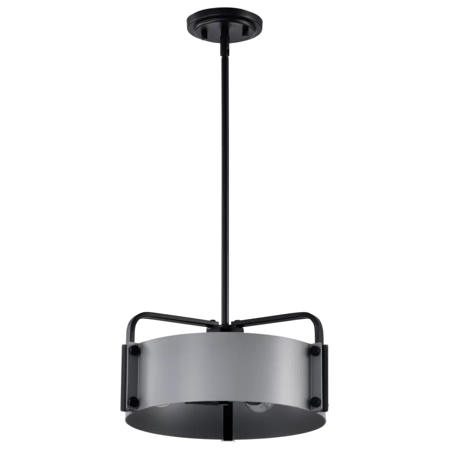 Altos 3-Light Small Pendant in Gray and Matte Black - Image 1
