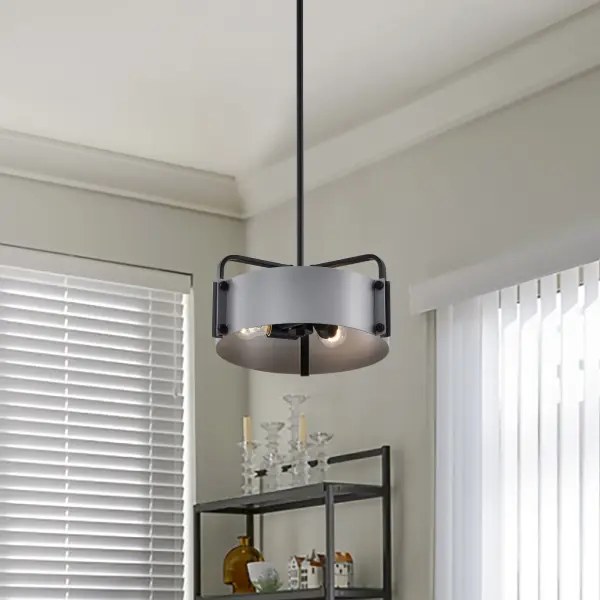 Altos 3-Light Small Pendant in Gray and Matte Black - Image 11