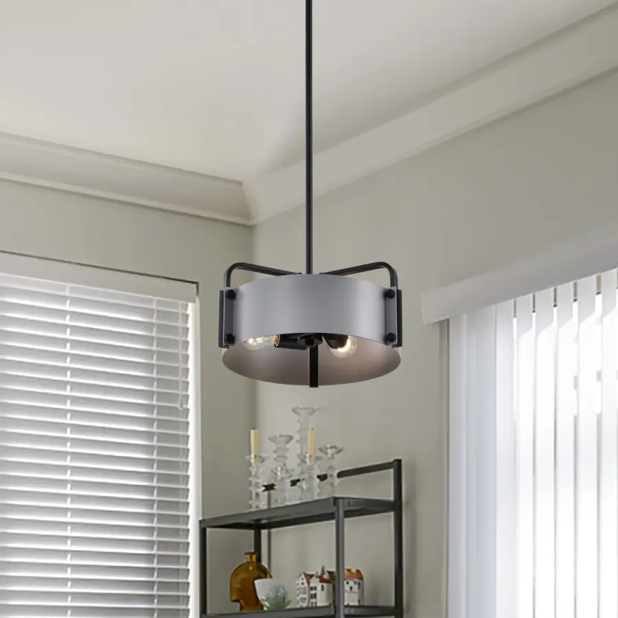 Altos 3-Light Small Pendant in Gray and Matte Black - Image 11