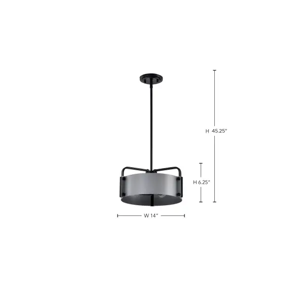 Altos 3-Light Small Pendant in Gray and Matte Black - Image 12