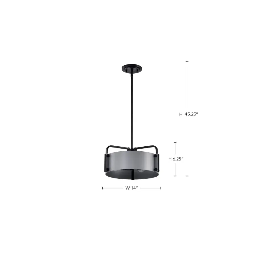 Altos 3-Light Small Pendant in Gray and Matte Black - Image 12