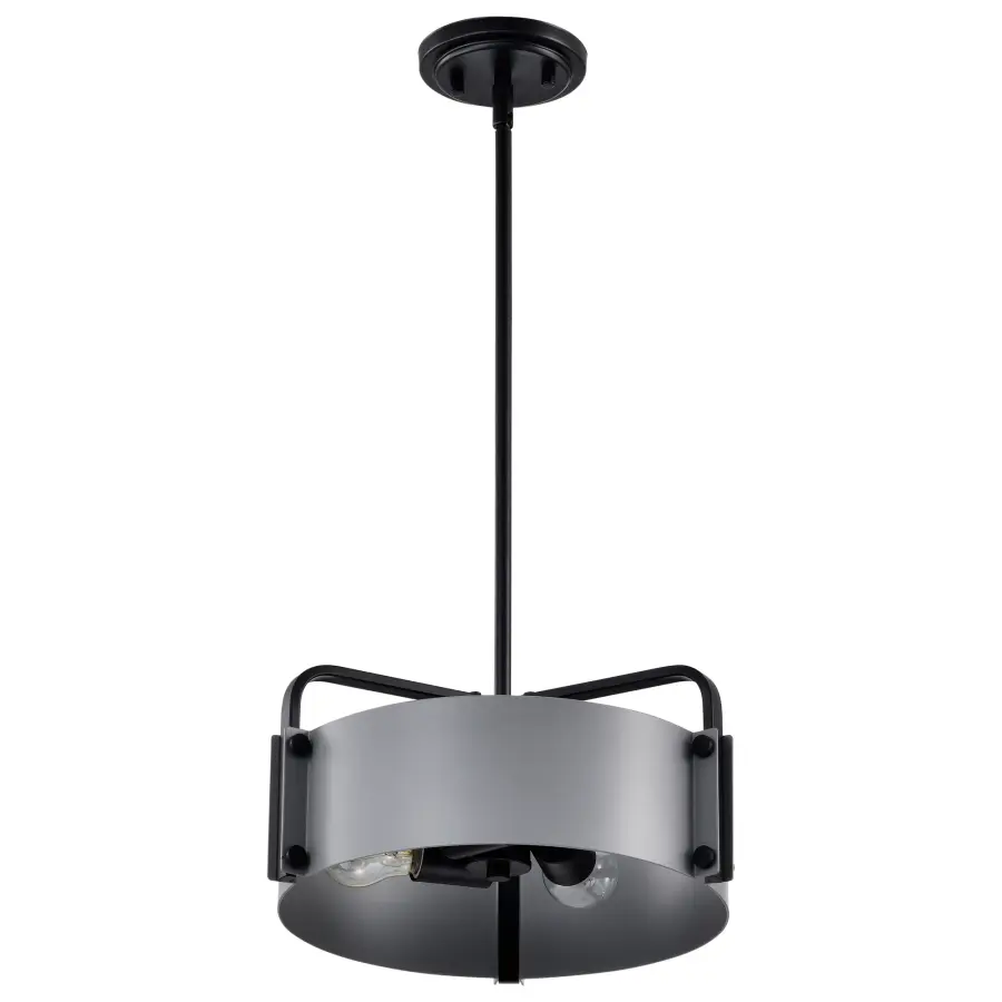 Altos 3-Light Small Pendant in Gray and Matte Black - Image 3