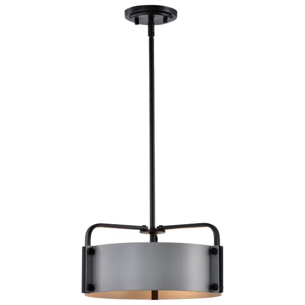 Altos 3-Light Small Pendant in Gray and Matte Black - Image 5