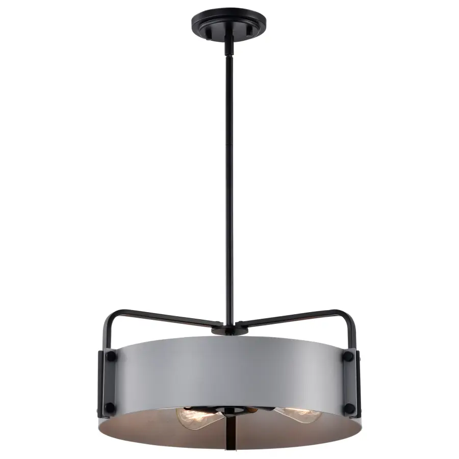 Altos 4-Light Medium Pendant in Gray and Matte Black - Image 2