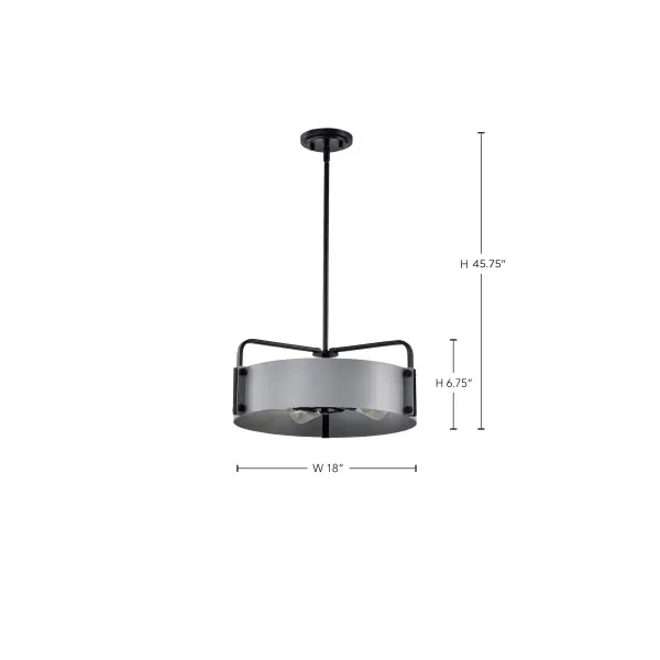 Altos 4-Light Medium Pendant in Gray and Matte Black - Image 15