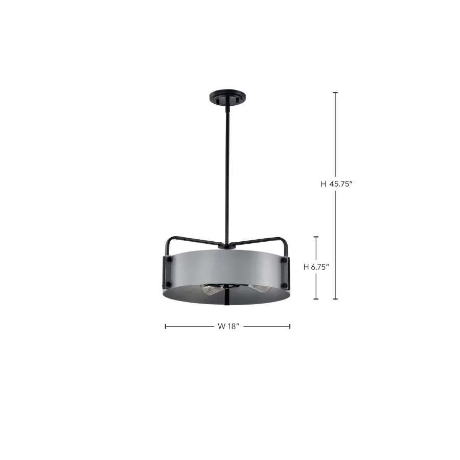 Altos 4-Light Medium Pendant in Gray and Matte Black - Image 15