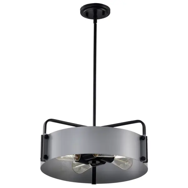 Altos 4-Light Medium Pendant in Gray and Matte Black - Image 3