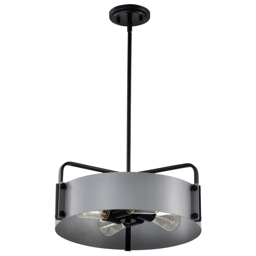 Altos 4-Light Medium Pendant in Gray and Matte Black - Image 3